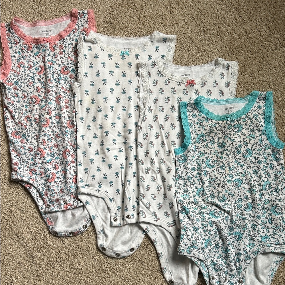 Carter's Floral and Patterned Bodysuits Set